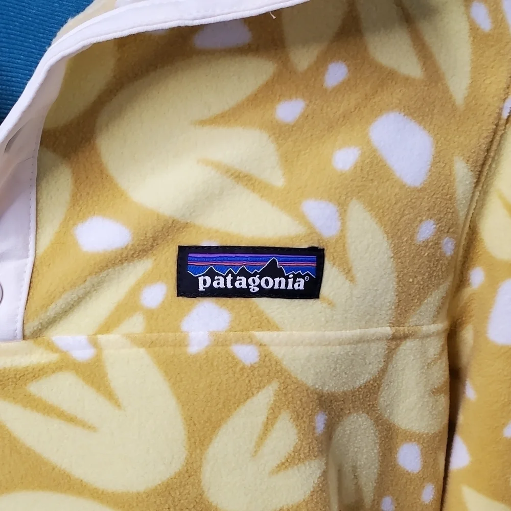 NWT PATAGONIA MICRO D SNAP-T PULLOVER RARE YELLOW COLOR PRINT WOMEN SIZE MEDIUM - Picture 14 of 15